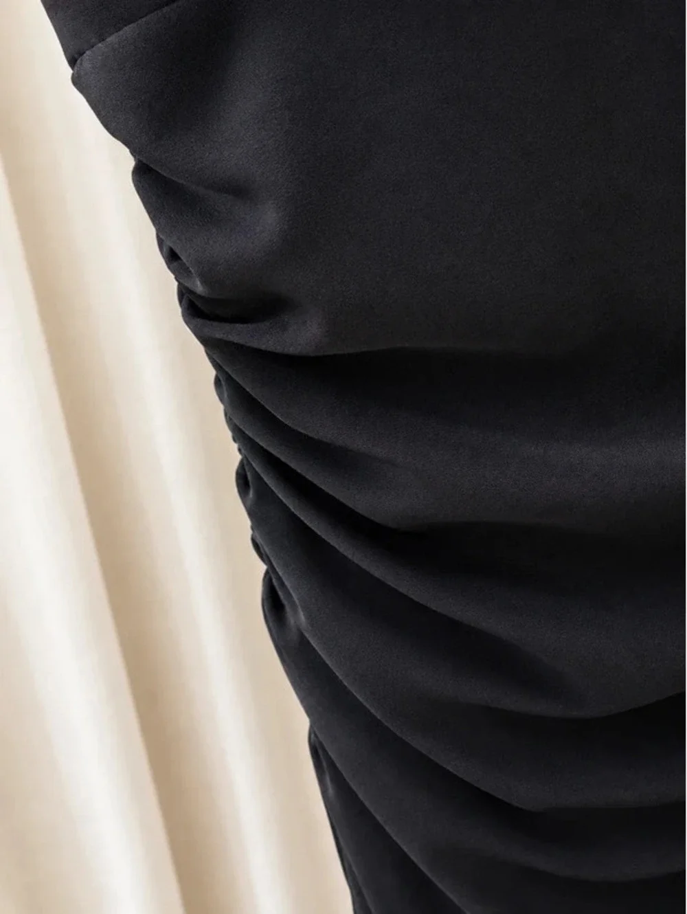 White House Black Market Black Draped Midi Dress | Size 4 | Excellent Condition
